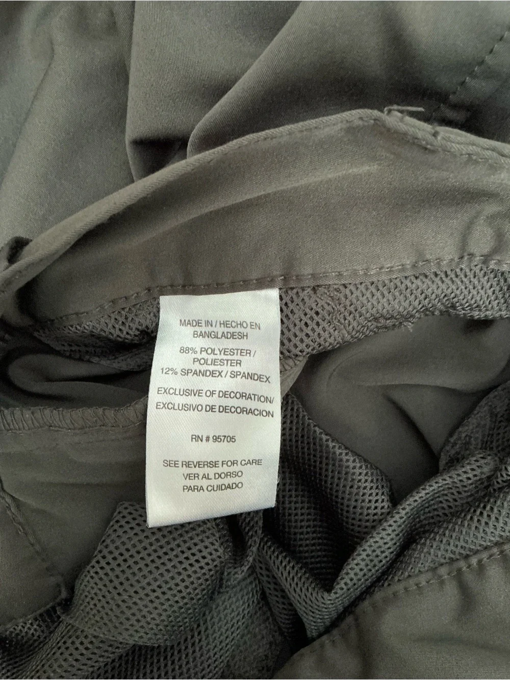Denali Mens Gray Stretch Cargo Shorts 32 Flex Waist Performance Hiking Outdoor